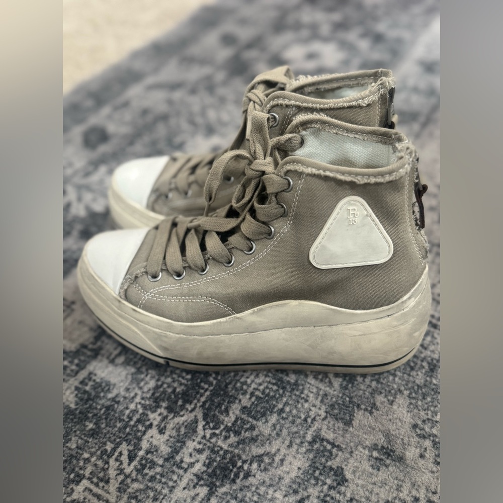 R13 Women's Beige High-Top Sneakers - Picture 3 of 5